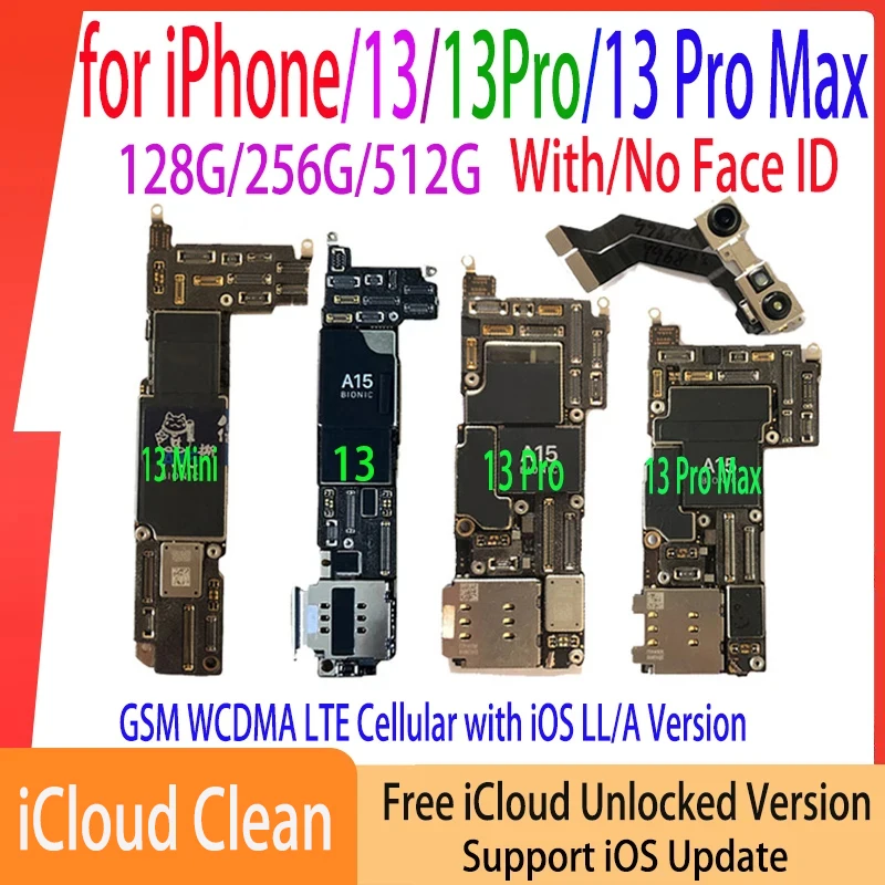 FaceID〇 iPhone 13Pro 128GB ロジックボード Free ID Motherboard For iPhone 13 Pro Max with Face ID 128gb 256gb
