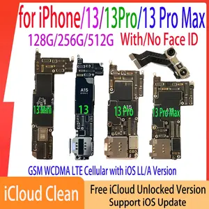 Bilashmart Free ID Motherboard iPhone 13 Pro Max with Face ID 128gb 256gb Mainboard Unlocked Cleaned iCloud Fully Tested Logic Board