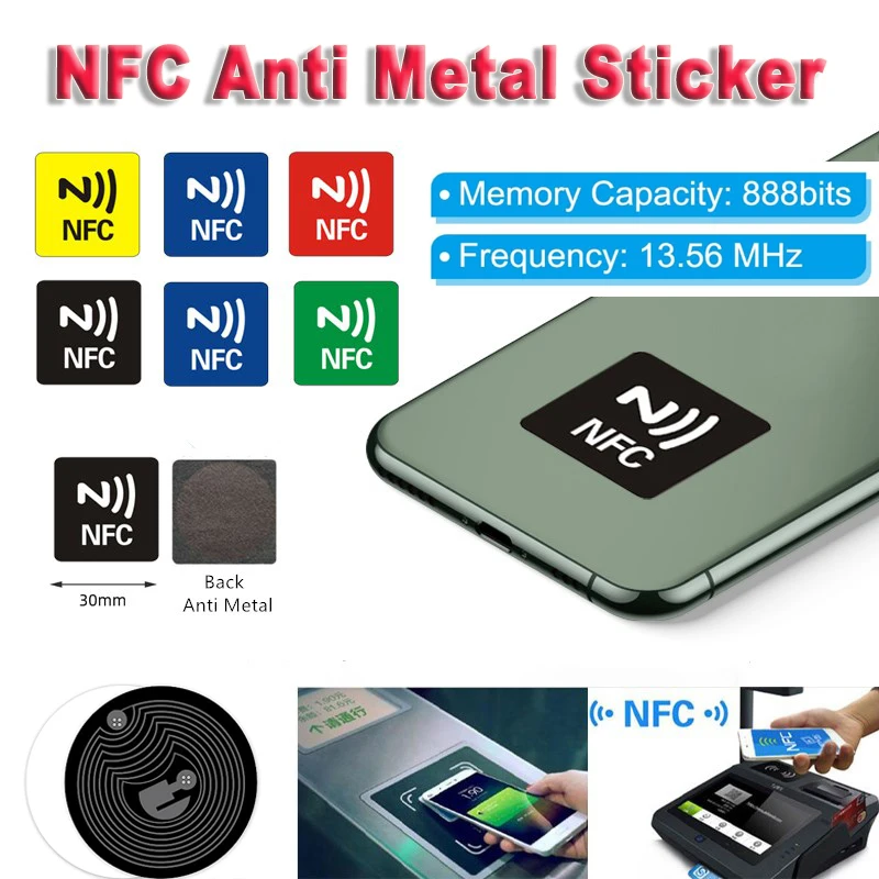 3/6Pcs NFC 216 Tags NFC Stickers NFC Label RFID adhesive label sticker NFC216 Tag 888 Bytes Memory PET Material Rewritable NFC