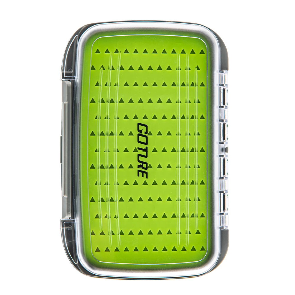 

Goture 100% Waterproof Portabale Fly Bait Box 312 Location Silicone Pad Foam Transparent Fishing Lure Box Fishing Storage Tackle