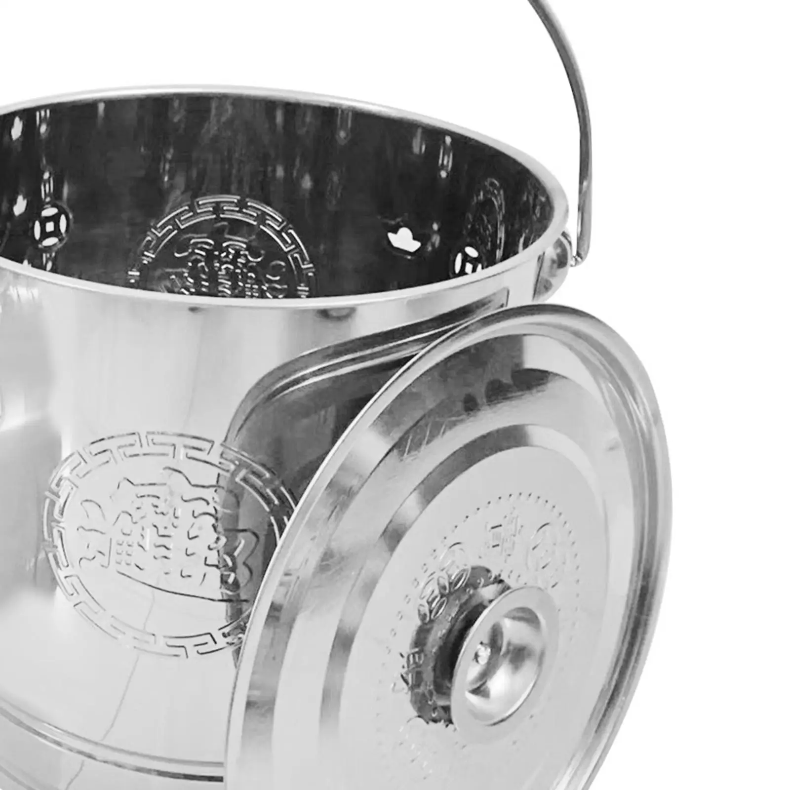 Burning Bucket with Lid Metal Household Fireplace Bucket Incinerator Can