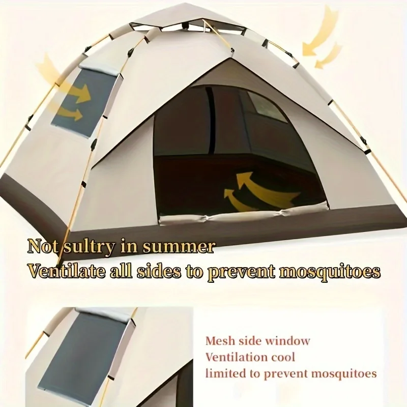 

Instant Setup Waterproof Portable Tent - Fully Automatic Quick Opening Camping Tent with Sunscreen and Mosquito-Proof Features