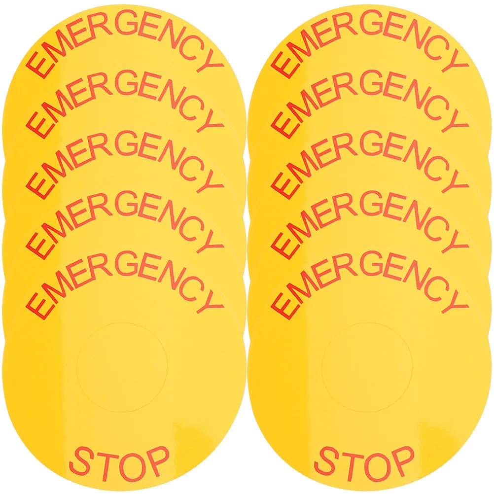 10 قطعة ملصقات الحذر ملصقات المعدات تحذير إيقاف الطوارئ ملصق التبديل البلاستيكية