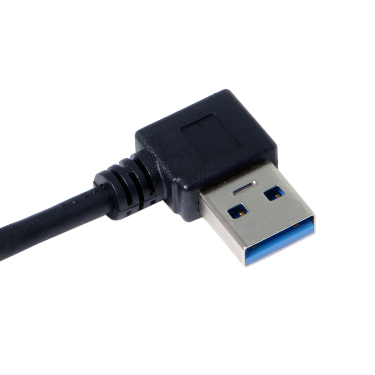 كابل بيانات بزاوية يمنية 90 درجة نوع واحد أسود USB قرص صلب كمبيوتر 15