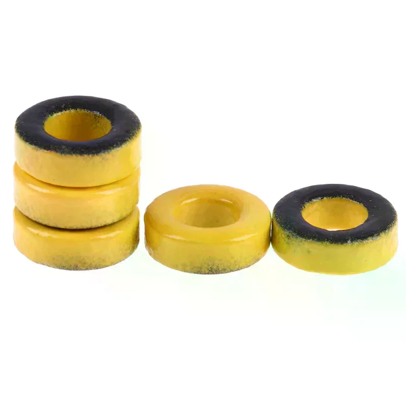 T37-6 Iron powder cores 9.5*5.2*3.3mm AL=3.0nH/N2 8.5uo Iron dust core Ferrite Toroid Core Coating yellow gray