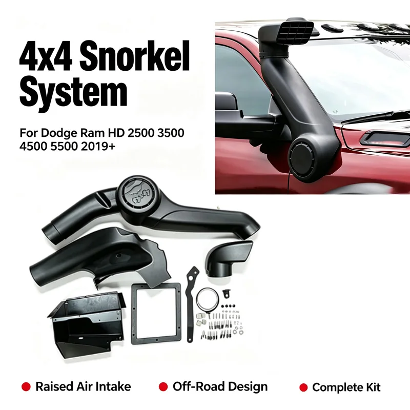 4WD Off-Road Snorkel System Raised Air Intake Kit For Dodge Ram HD 2500 3500 4500 5500 2019+ 4x4 Truck Air Intake Accessories