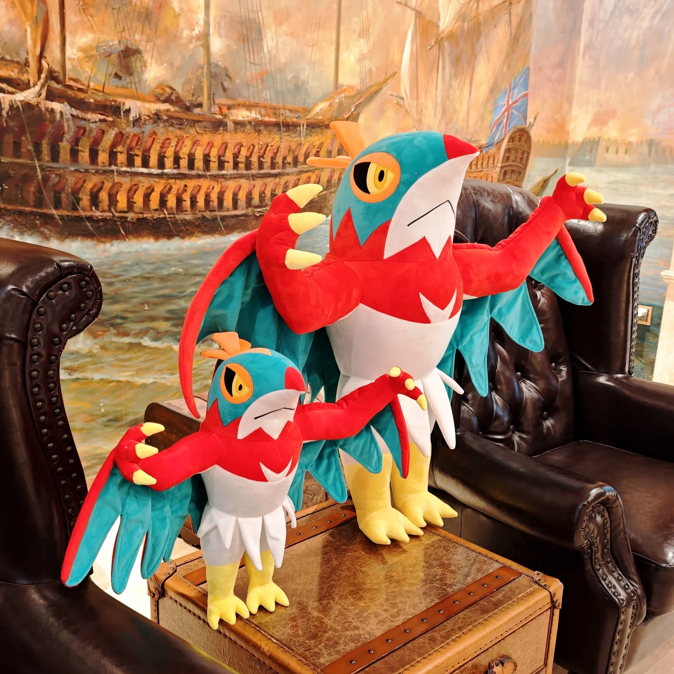 Custom Pokemon Hawlucha Stuffed Plush Fighting Eagle Wrestler Bird Doll Ultra Sun Game Character Soft Toy For Collection