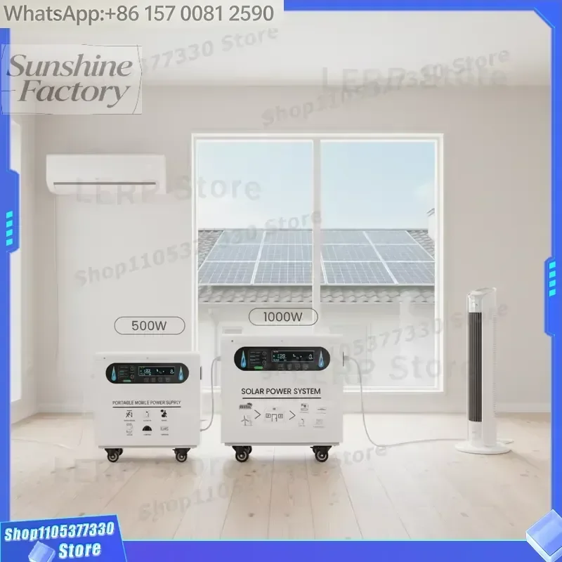 high quality KHT Portable Hybrid Solar Energy Storage Charger 500W Pure Sine Wave DC 12V to AC 220V with MPPT Controller and