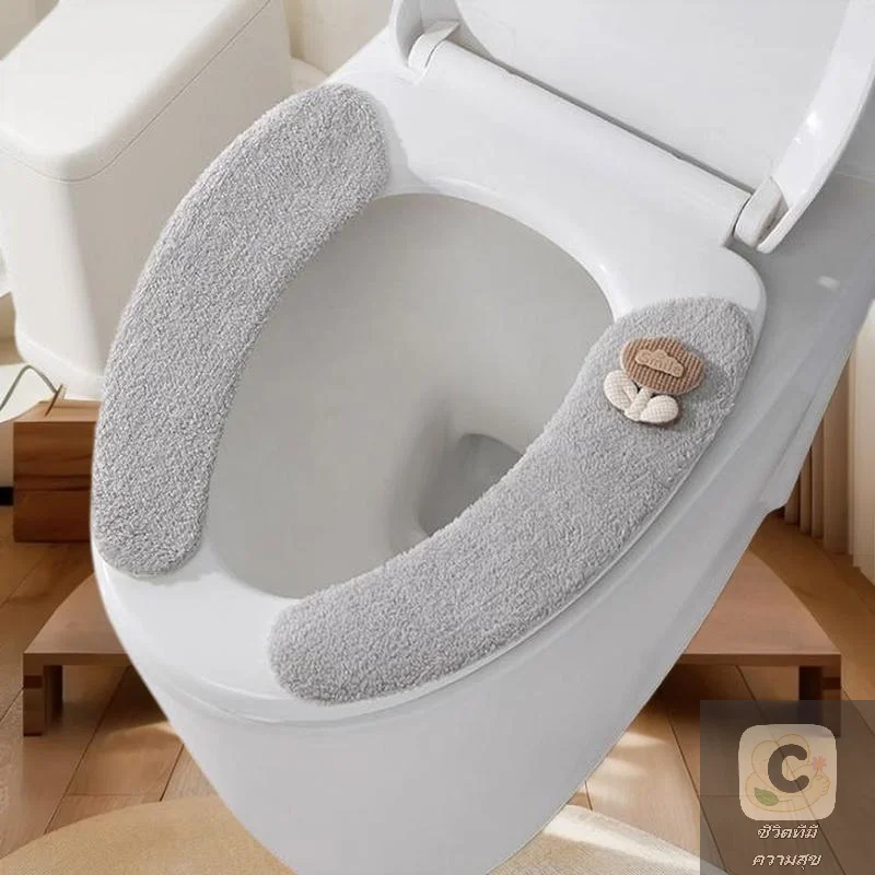 

HUAHUAТеплый комфортный толстый плюшевый чехол на сиденье для унитаза, нескользящие принадлежности для ванной комнатыHUAHUA