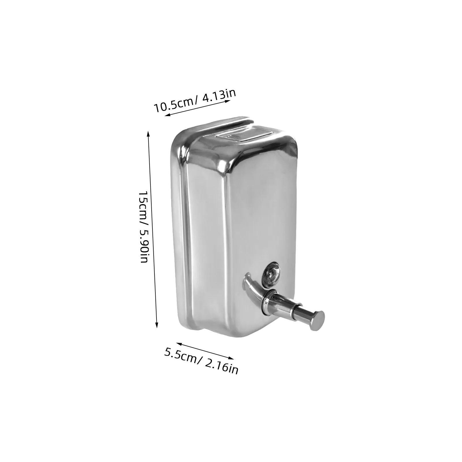 1Pcs Wall-Mounted Soap Dispenser Stainless Steel Hand Press Bathroom Shampoo Container Large Capacity Easy Install Home Hotel
