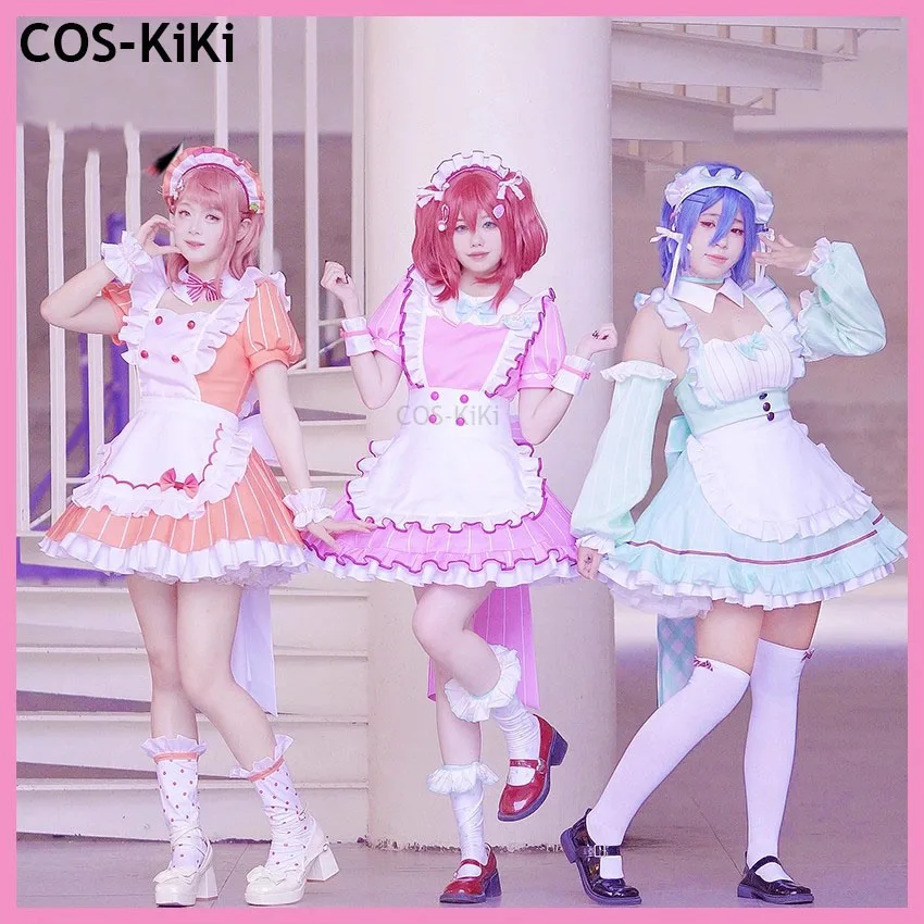 

COS-KiKi Anime Lovelive AiScReam Kurosawa Ruby/Wakana Shiki/Uehara Ayumu Maid Dress Game Suit Lovely Uniform Cosplay Costume