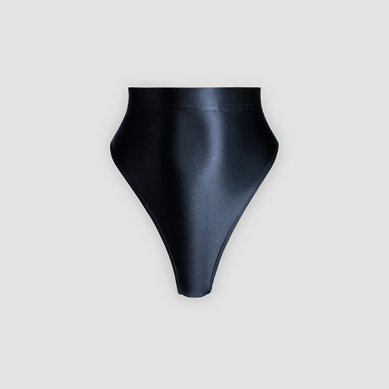 XCKNY-tangas satinadas brillantes, bikini sexy de cintura alta, pantalones de piel de alta elasticidad, calzoncillos brillantes, pantalones de