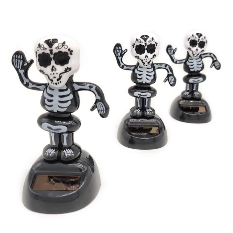 

37JE Funny Skeleton Bobbleheads for Home Party Auto Ornaments Decor Pack of 3