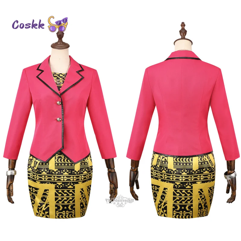 Disfraz de Claudia Anime Clawdeen Wolf, abrigo para mujer con vestido estampado amarillo, uniforme, ropa de fiesta de Carnaval y Halloween, nuevo