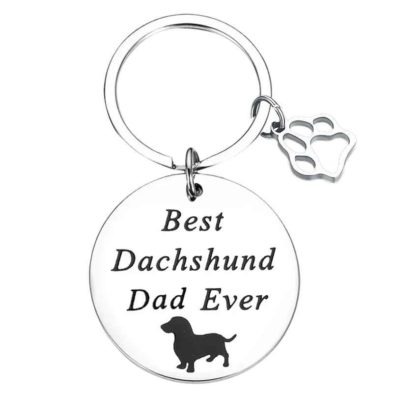 Dog Owner Gifts Keychain Pendant Best Dachshund Mom Ever Key Chain Dog Lover Gift Paw Print Pet Owner Rescue Gift