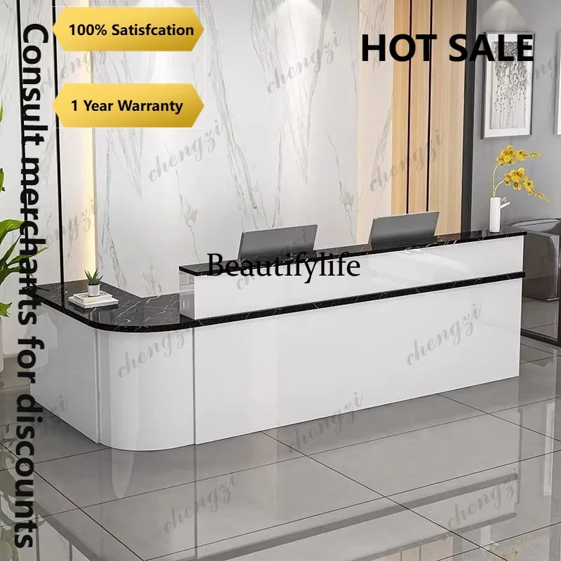 R134 Modern Aesthetic Reception Desks Simple Company Executive Luxury Reception Desks Beauty Unique Mostrador Commercial Furnitu