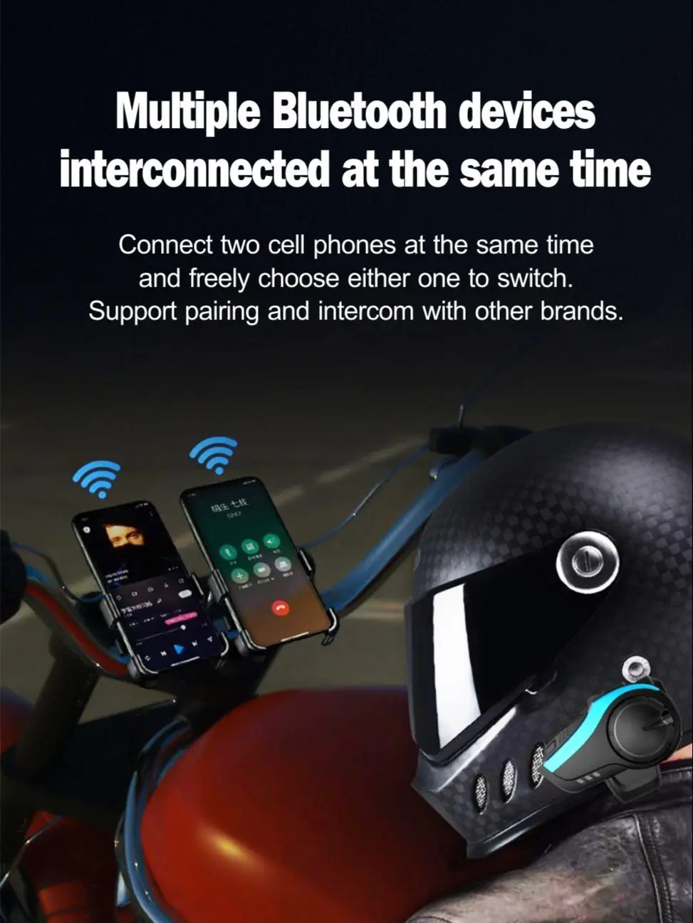 Hysnox HY-02 Waterproof Intercom 2KM Group 6 Riders 5.0 Bluetooth Headset Helmet Interphone Motorcycle VS KY pro Lexin B4FM-X