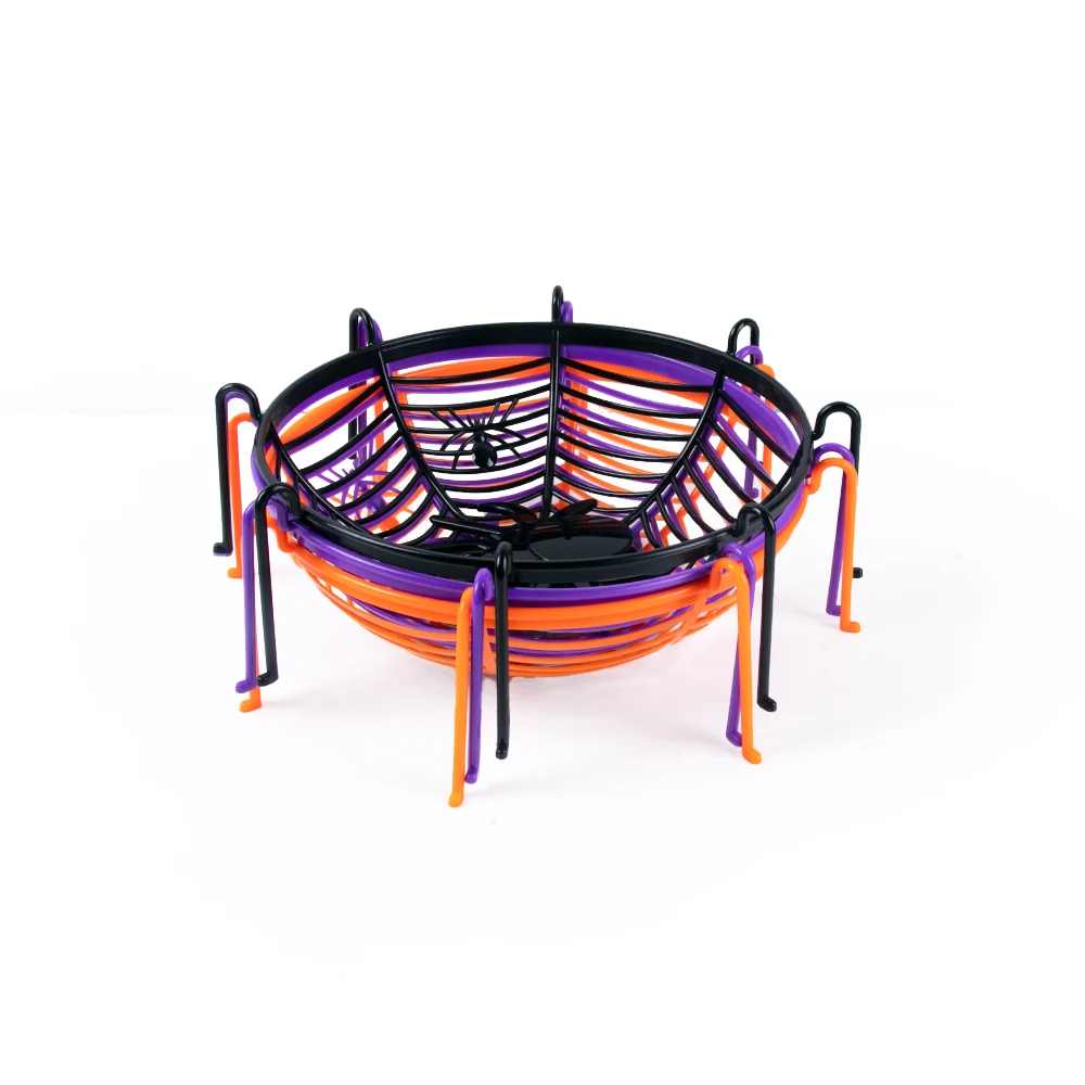 1/3 قطعة هالوين الأسود العنكبوت ويب السلطانية أطباق فاكهه خدعة أو علاج الحلوى البسكويت سلة الاطفال هدايا زينة حفلات الهالوين