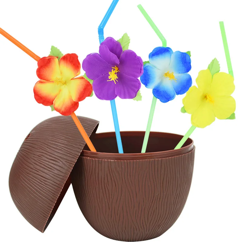 1PCS Hawaiian Summer Pineapple Coconut Drinking Cups Juice Drink Cups for Birthday Wedding Beach Pool Party Decoration Supplies