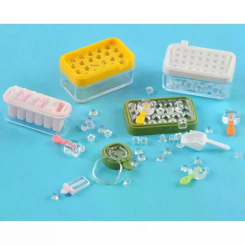 1 Set Mini Ice-making Box Ice Storage Box Model 1/6 Dollhouse Miniature Food Play Decoration Doll Accessories Toys