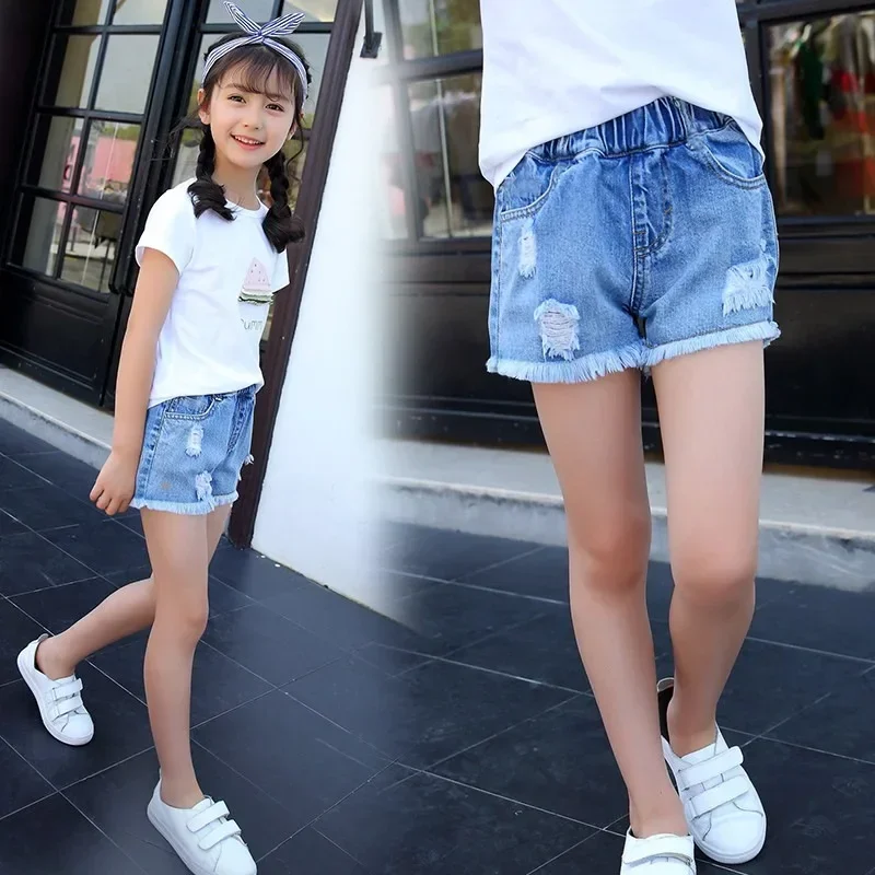 Summer Fashion Kid Girl Denim Shorts Thin Section 3-10Y Girl Embroidery Shorts