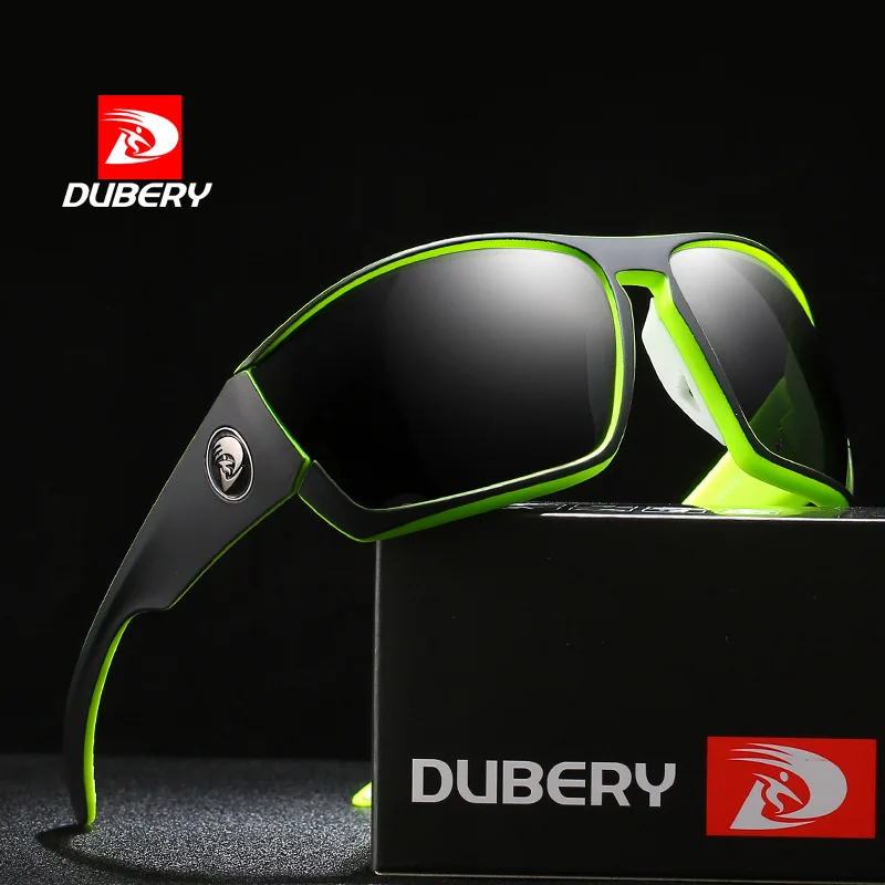 DUBERY Polarized Sunglasses Men's Outdoor Sports Polarizer Squared Driving Cycling Running Fishing Goggles 100% UV400 Eyewear