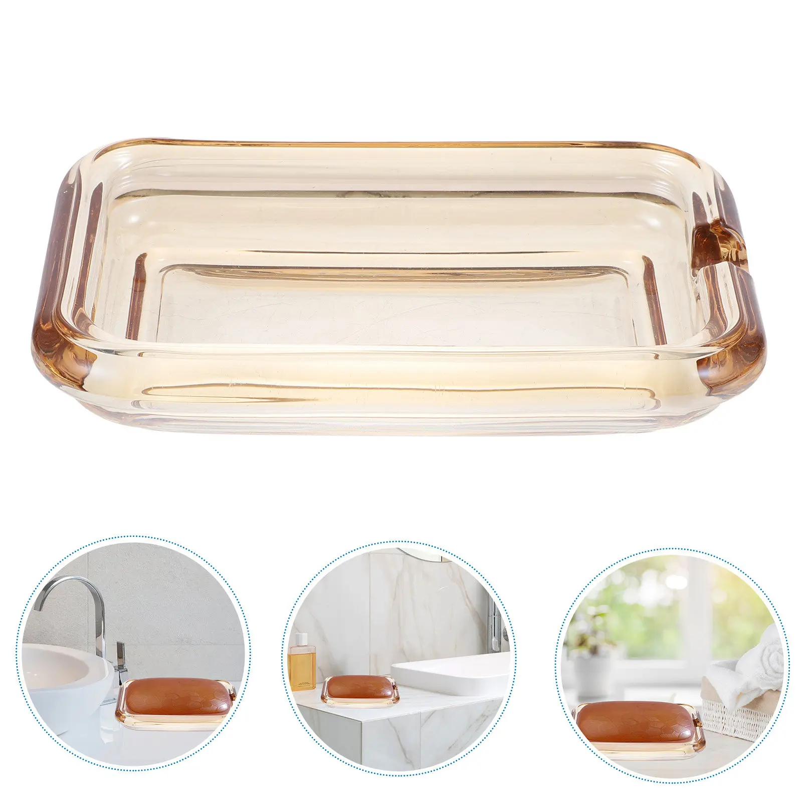 

Elegant Glass Soap Holder Stylish Bathroom Decoration Gift Ready-to-Use No Installation Compact Lightweight Wear-Resistant Soap