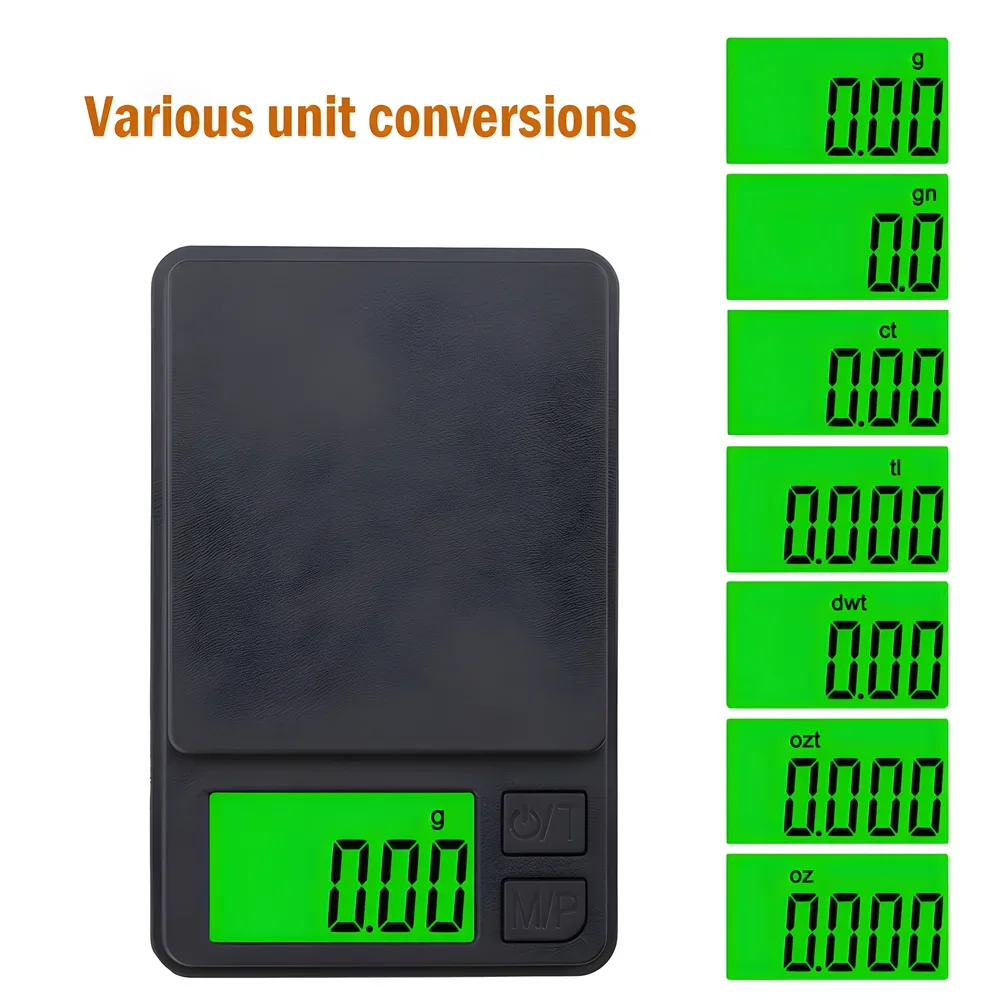 200/500/1000g 0.01g Mini Digital Scale Gram Food Jewelry Ounces/Grains Scale Pocket Scale Kitchen Electronic Scale with Backlit view 3