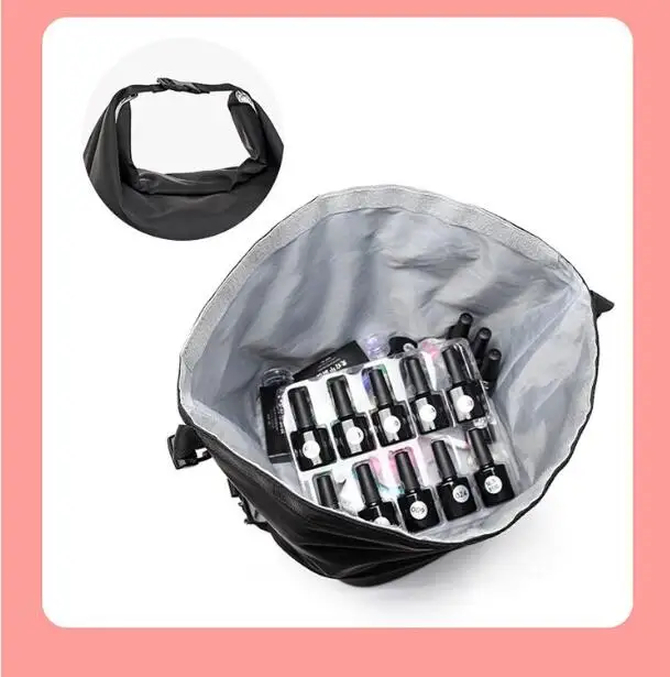 Women Waterproof Nail Polish Organizer Holds 30 Bottle Large Nail Polish Carrying Case for Manicure Tools Bag Women Cosmetic Bag