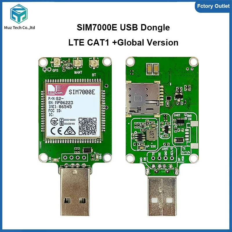 

SIM7000E USB-ключ Cat-M/NB-IoT/GSM-модуль LPWA+NBIOT+CATM+GPS, макетная плата для макетной платы ﻿