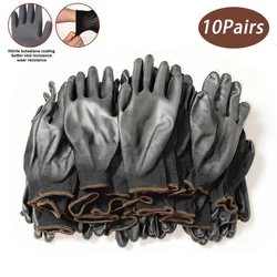 10 pair/20 pcs Coating Nylon PU Work Gloves Safety Non-slip Durable Coating Nylon PU Work Gloves Camping Lock Edge Colour Random