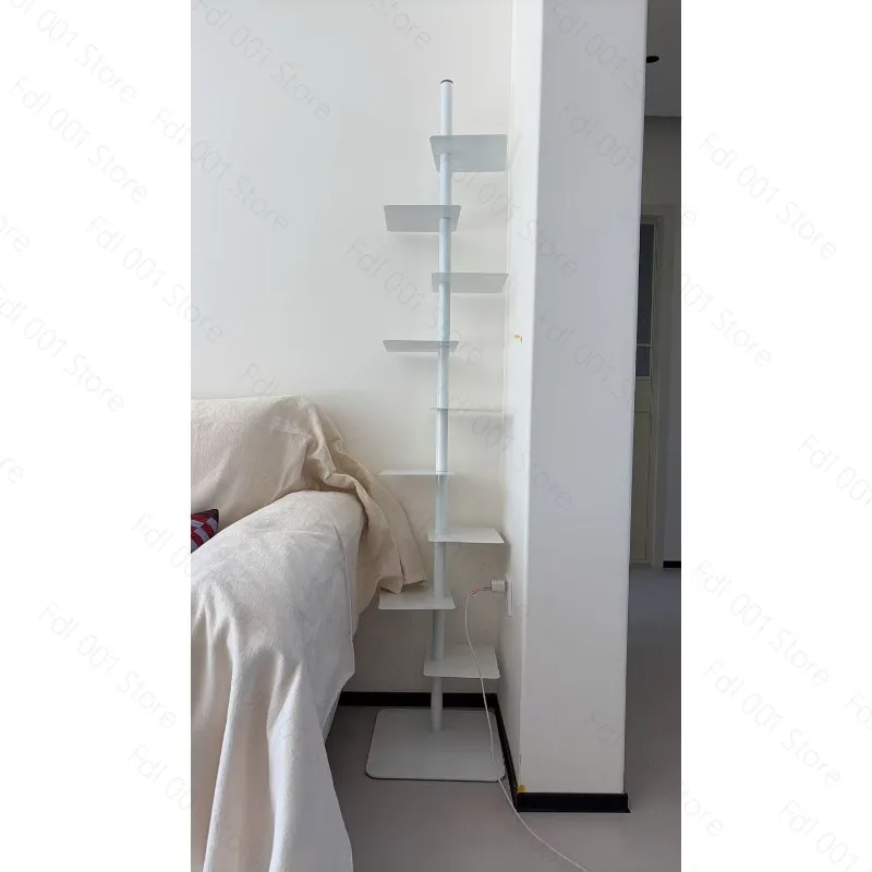 360 Degree Rotating Bookcase Iron Corner Shelf for Kids Children's Book Display Stand