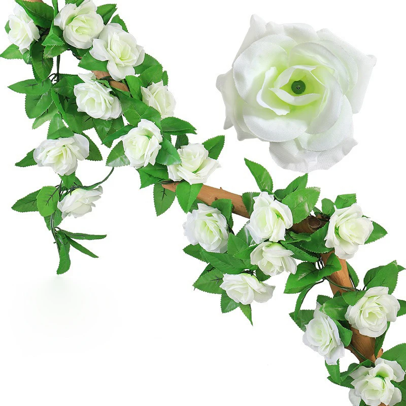 1/2 Stück Künstliche Rosenblumen-Girlande 2,3M Kunstblumen für Heim-Dekoration Garten Wand Hochzeitsdekoration Außenbereich Bogen-Ornament – Detail 13
