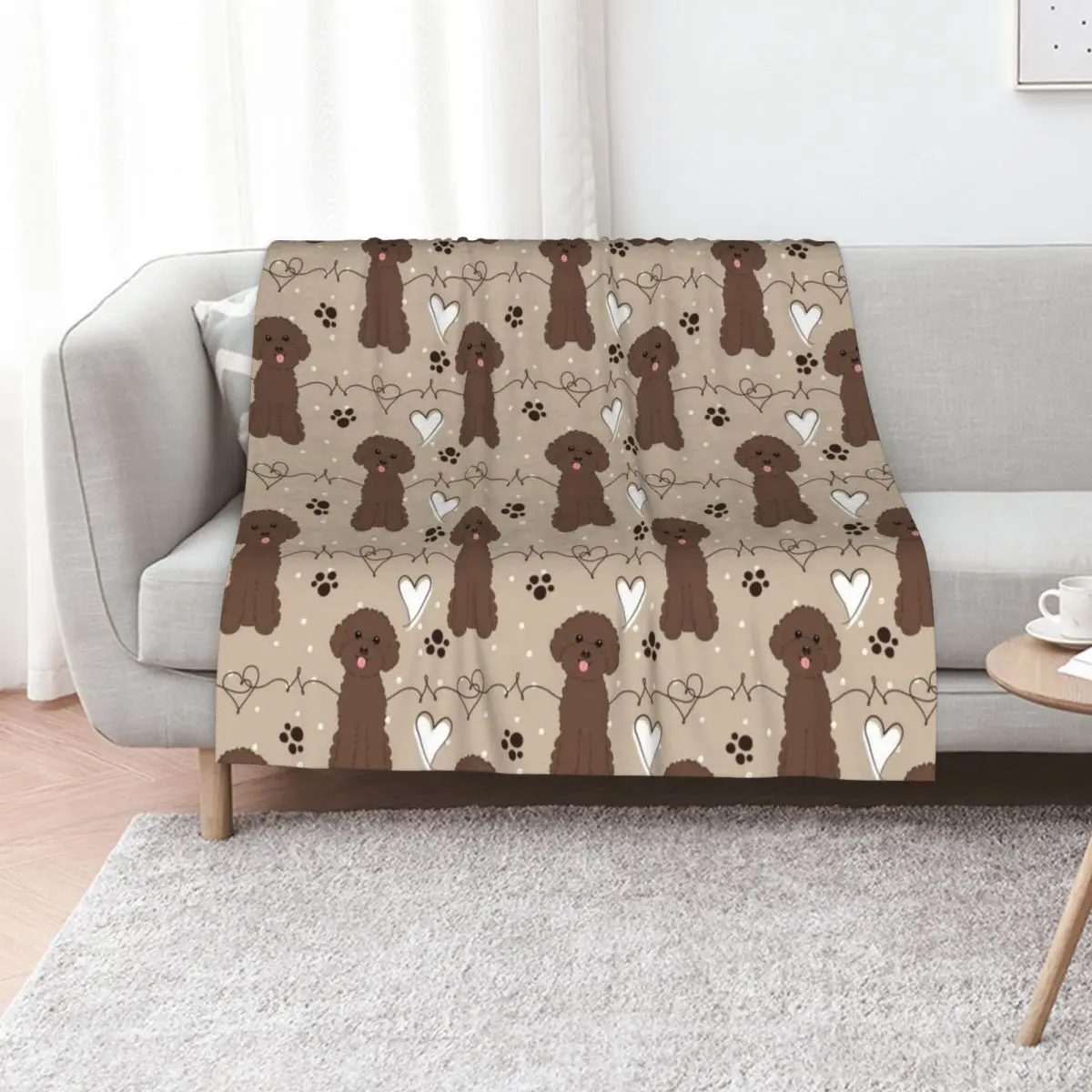 LOVE Chocolate Toy Poodle Throw Blanket Hairy for babies Vintage cosplay anime Designers Furrys Blankets