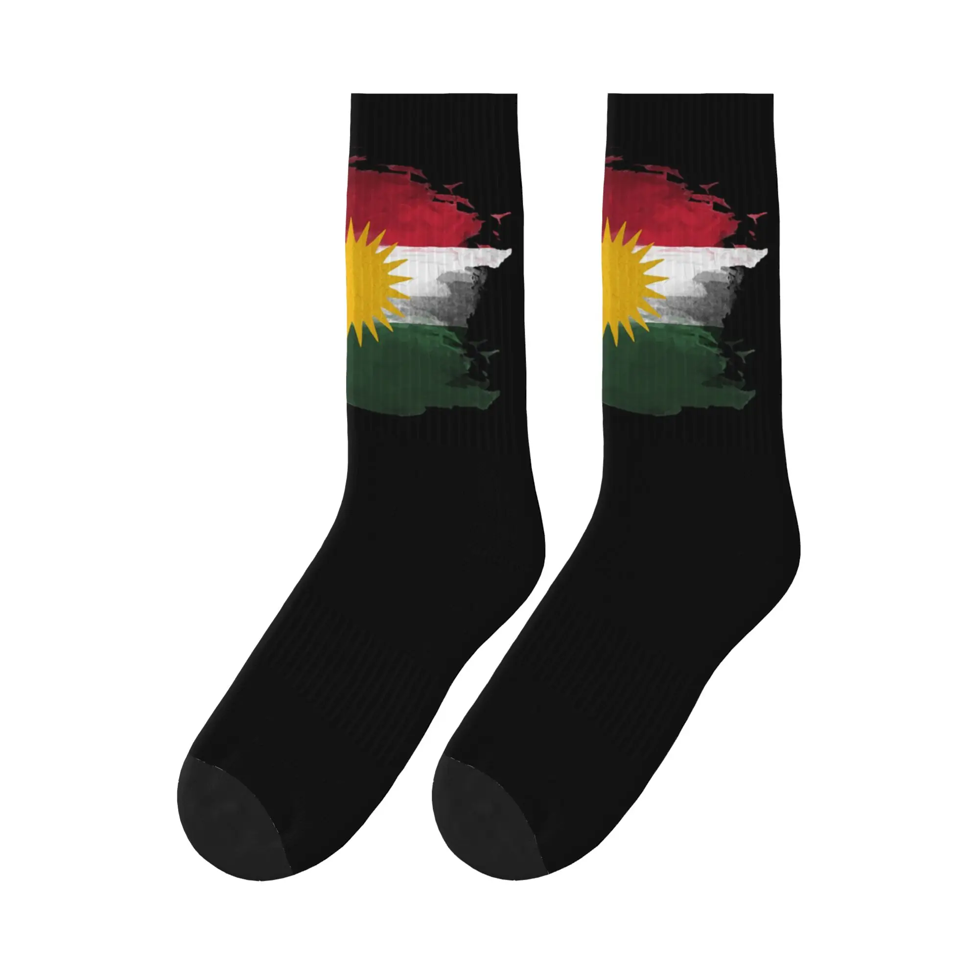 

Kurdistan Flag Sports Socks Sweat Absorbing Stockings All Season Long Socks for Man's Woman's Christmas Gifts