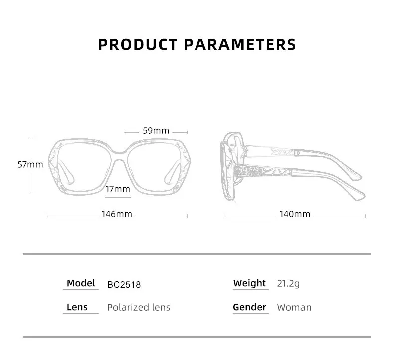 BARCUR Original Sunglasses Women Polarized Elegant Design For Ladies Gradient Sun Glasses for Women Female Eyewear Accessory