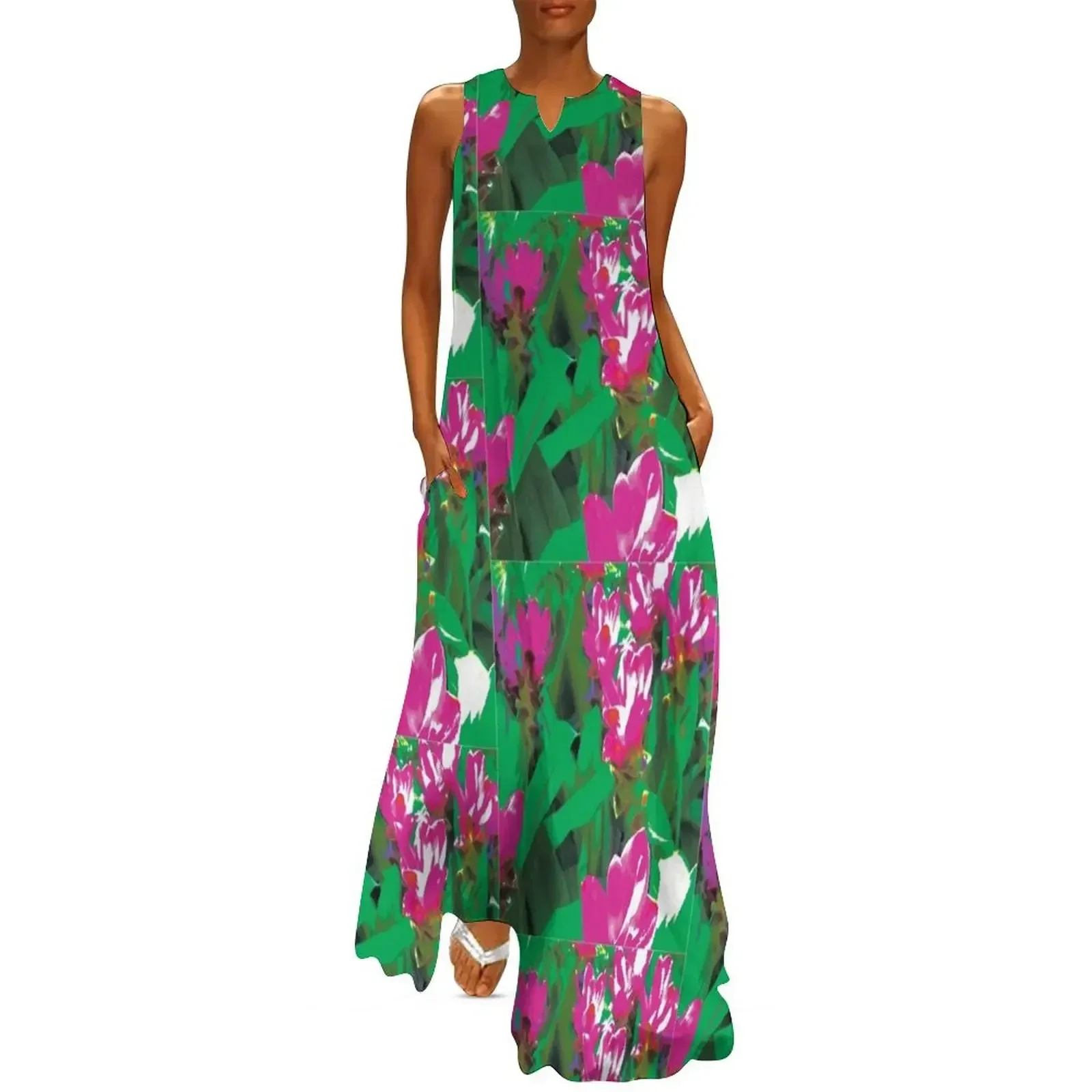 

Pink Floral Abstract Long Dress Cocktail of dresses dress women summer 2025 dresses women summer 2025 Party dresses Dress