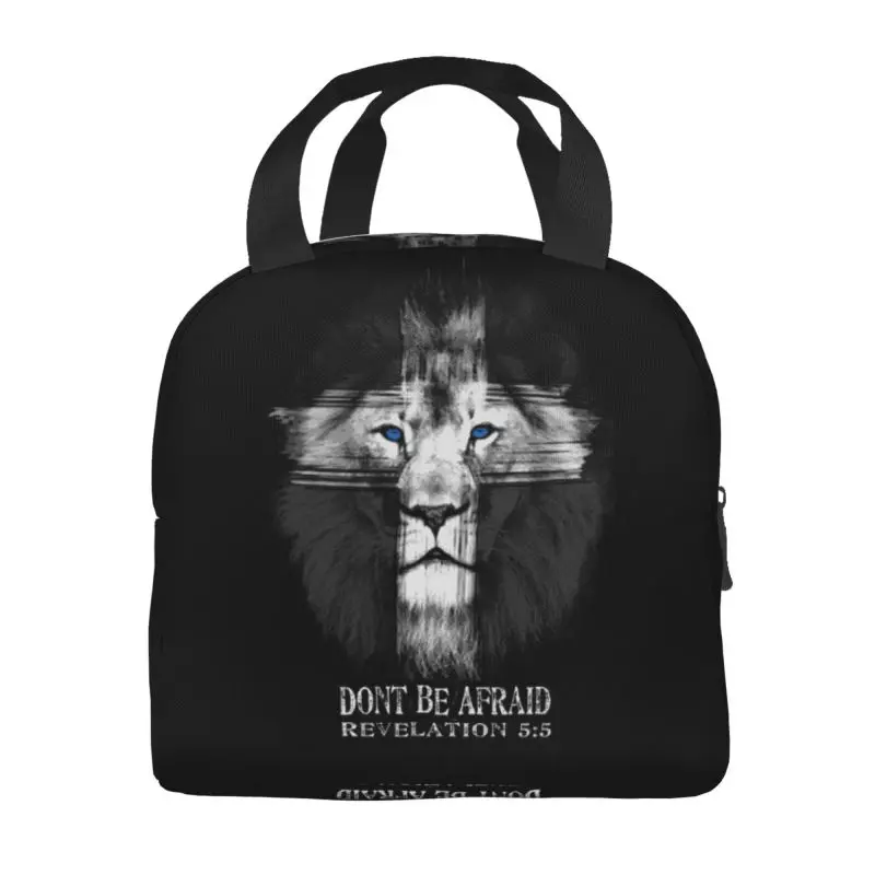 Lion Of The Tribe Of Judah Cross Thermal Insulated Lunch Bags Christian Dont Be Afraid Jesus Portable Lunch Container Food Box