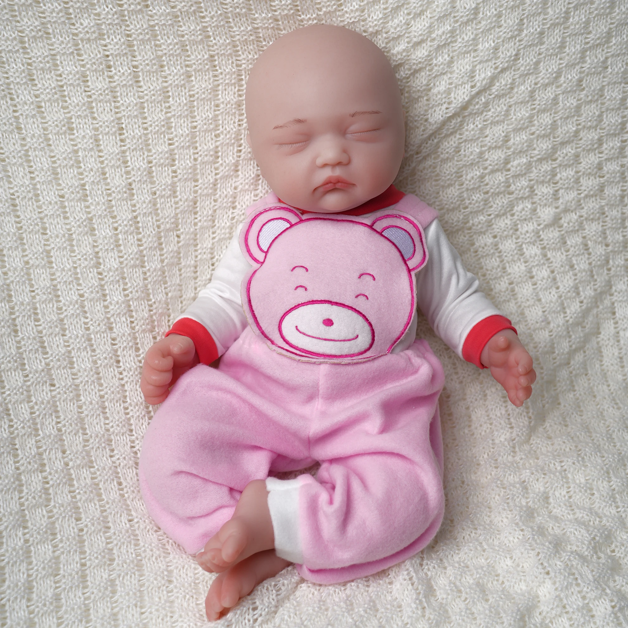 45cm Lalka Reborn Całe Ciało Silikonowa Realistyczna Dziewczynka Prezent dla Dzieci Kolekcja Artystyczna 3.3kg Zabawki dla Dzieci od 3 Lat