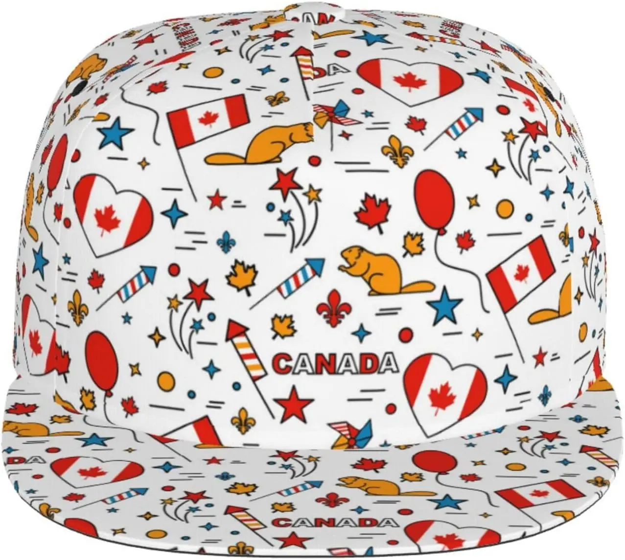 Festive Canada Pride Maple Leaf Beaver Party Snapback Cap Canada Flag Baseball Hats Sun Hat Adjustable Canada Baseball Cap Flag