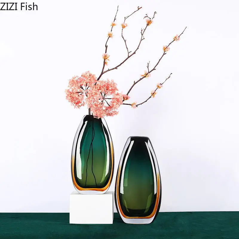Modern Thickened Glass Vase Ornament Flower Utensils Decorative Vase Floral Vases Flowers Arrangement Dried Flower Vases Crafts