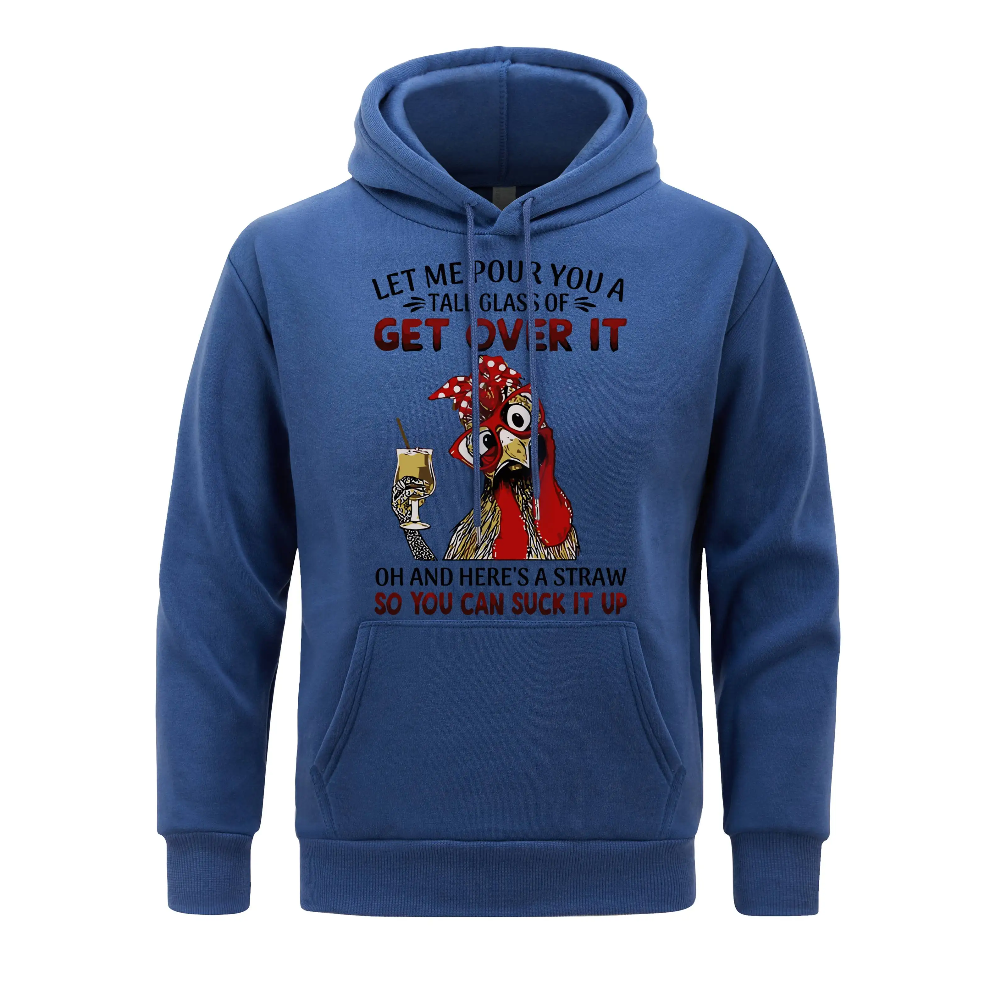 Let Me Po Jr You A Tall Glass Of Get Pver It Hoody Man Cartoon Rooster And Beverage Hoodies Soft Men Hoodie Spring Autumn Tops