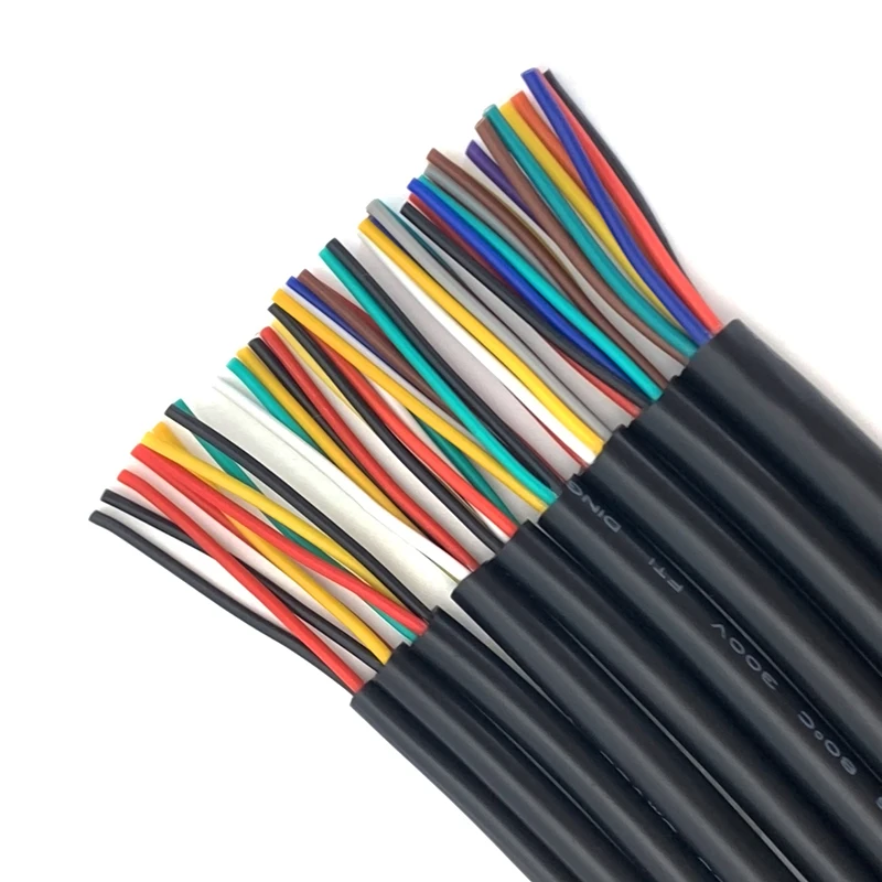 2/5/10M UL2464 Sheathed Wire Cable 24AWG Electronic Speaker Audio Wire 2 3 4 5 6 7 8 9 10 Cores Insulated USB Extension Cable