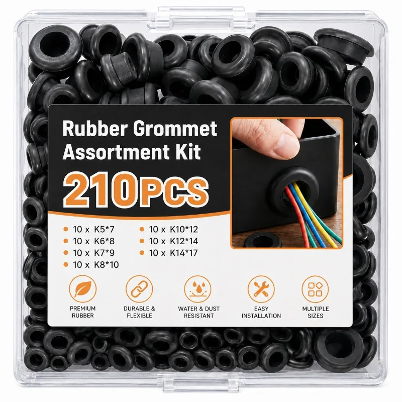Rubber Grommet Assortment Kit Cable Wire Protector Cable Anti Friction Wiring Hole Plug Wiring Blanking Grommet Plumbing Rings