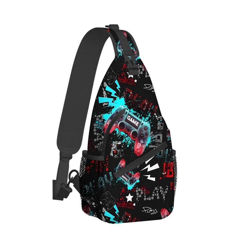Game Console Chest Bag Boy/Girls Best Gift 2D Cartoon Large Capacity Outdoor Sports Leisure Fashion Fitness Bag for Children