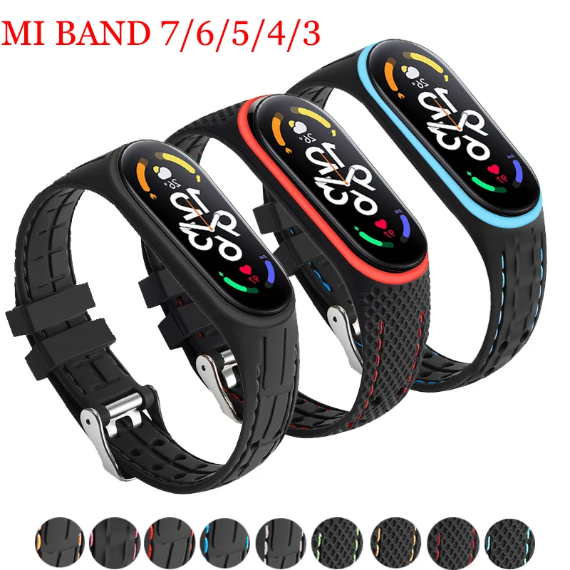 Mi band 6 Strap For Xiaomi Mi band 7 6 Bracelet replacement Sport Silicone Smart watch wrist belt beacelet Miband 3 4 5 strap