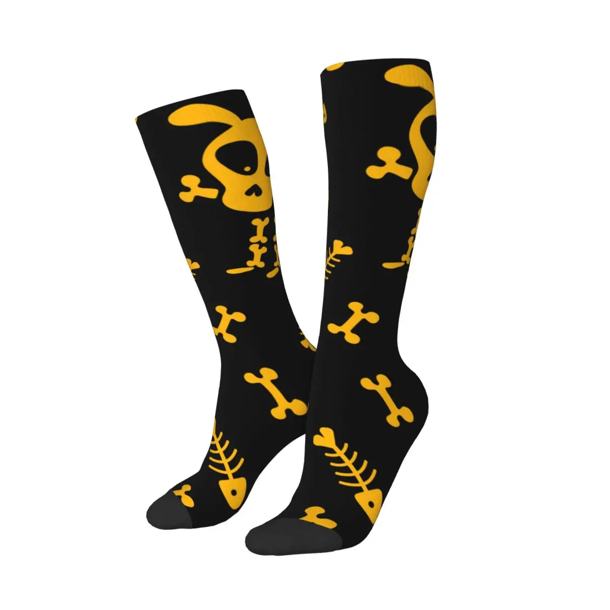 Dog And Cat Skeleton Unisex High Socks for Men Women Autumn Winter