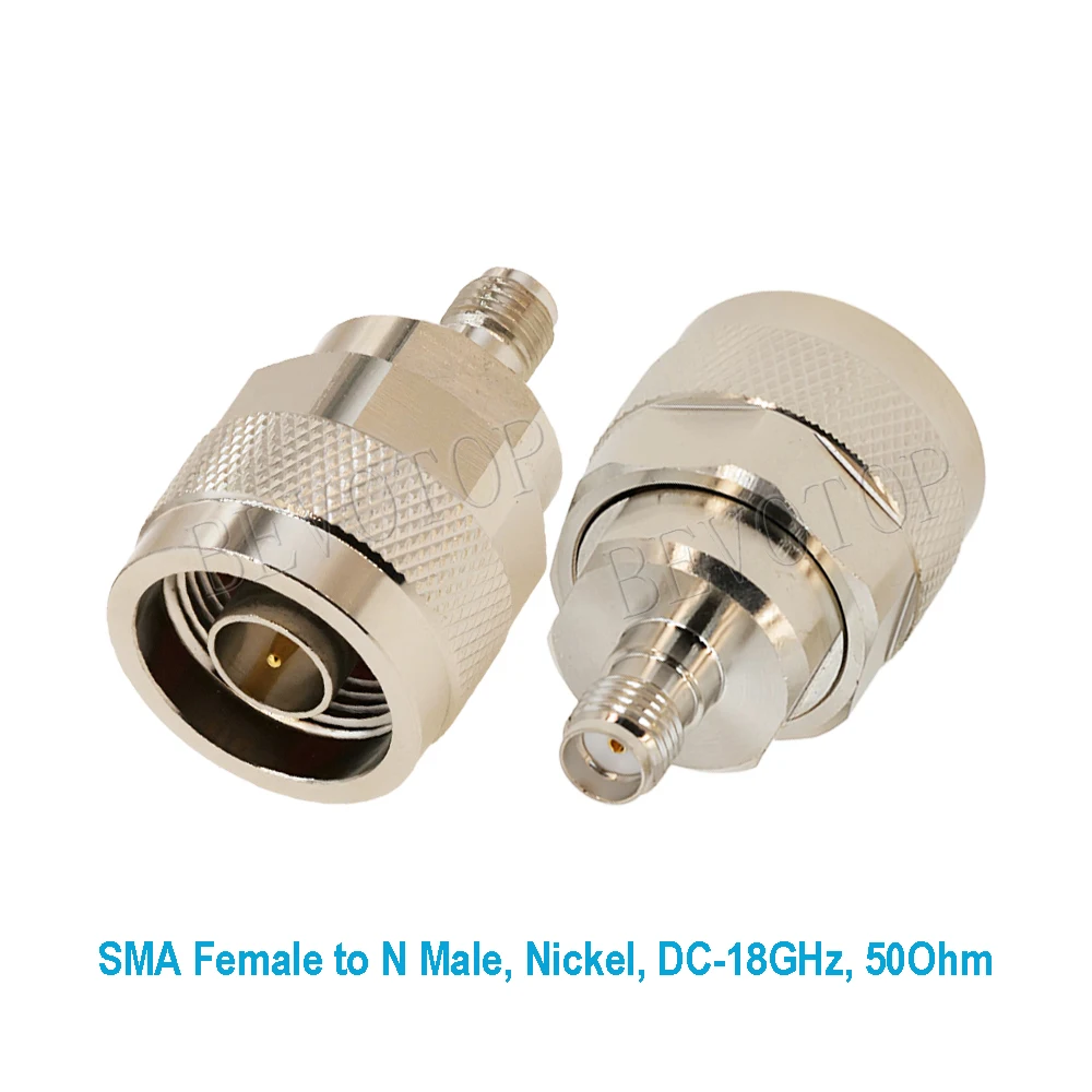 10PCS/LOT SMA Female Jack to N Male Plug Adapter Nickel Plated VSWR≤1.2 DC-18GHz High Frequency Connector High Quality