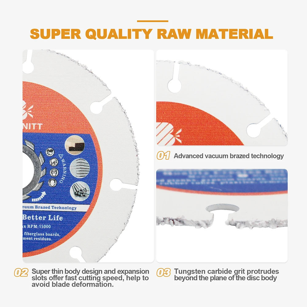 BRSCHNITT แผ่นตัดสําหรับตัดไม้ใบเลื่อยคาร์ไบด์ 1/2/3pcs fpr ไม้พลาสติก Dia 75-100 มม.ตัดแผ่น