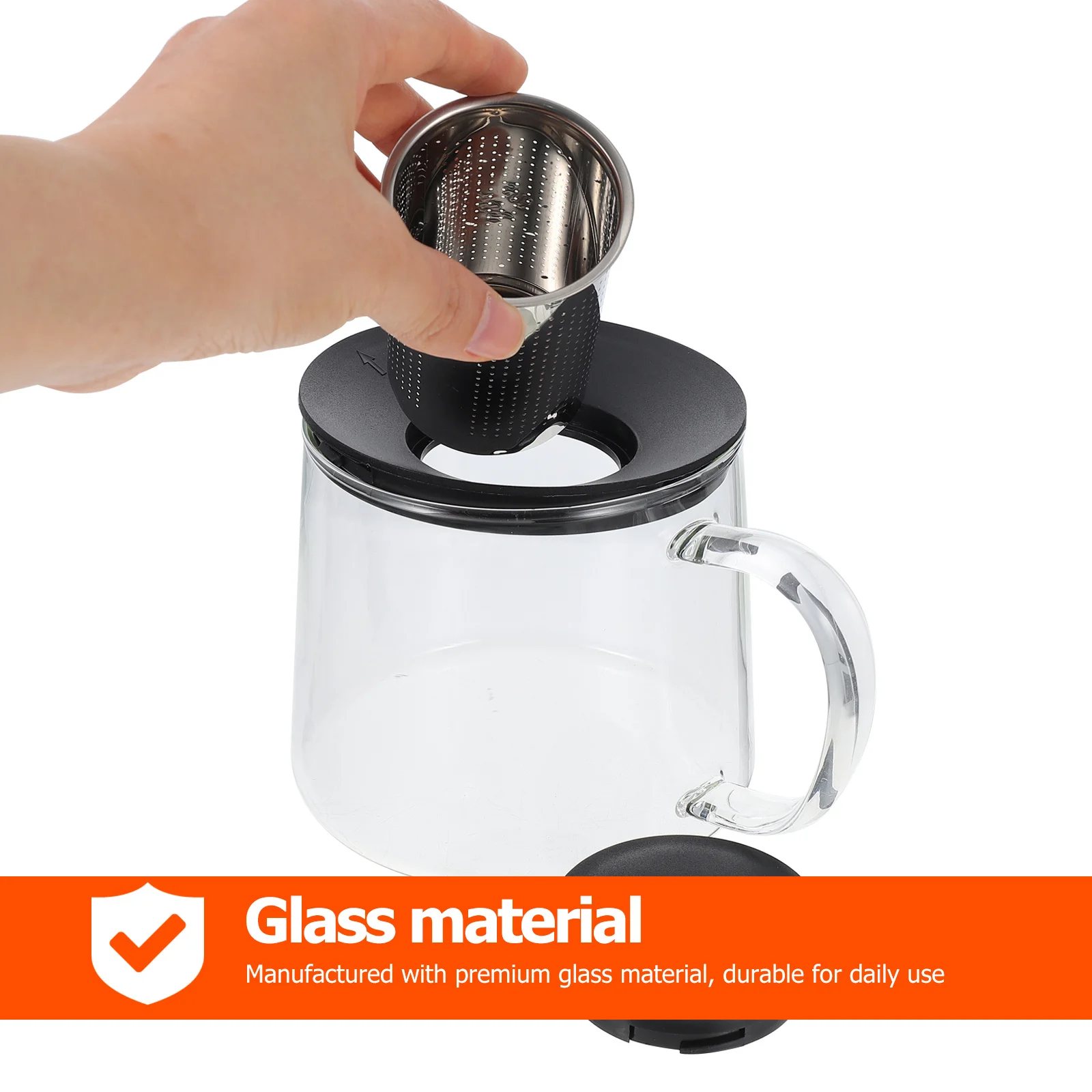 

Home Glass Teapot with Removable Infuser Smooth Surface Comfort Grip Ideal for Office Bar Restaurant Daily Use Multi Functional